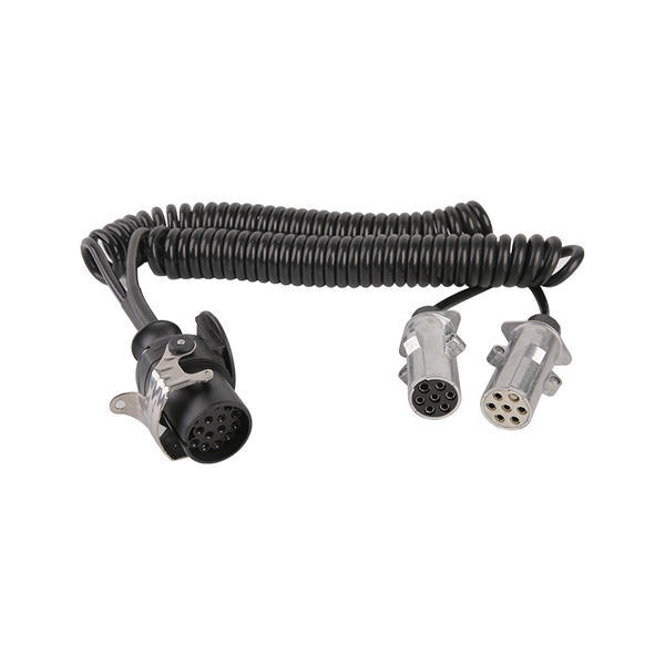 Kumparan Spiral PU 7Pole, satu adalah 1 colokan 5pin, dua lainnya adalah colokan Logam 7P, panjang kabel 1m,2m,3m.... JH047-E