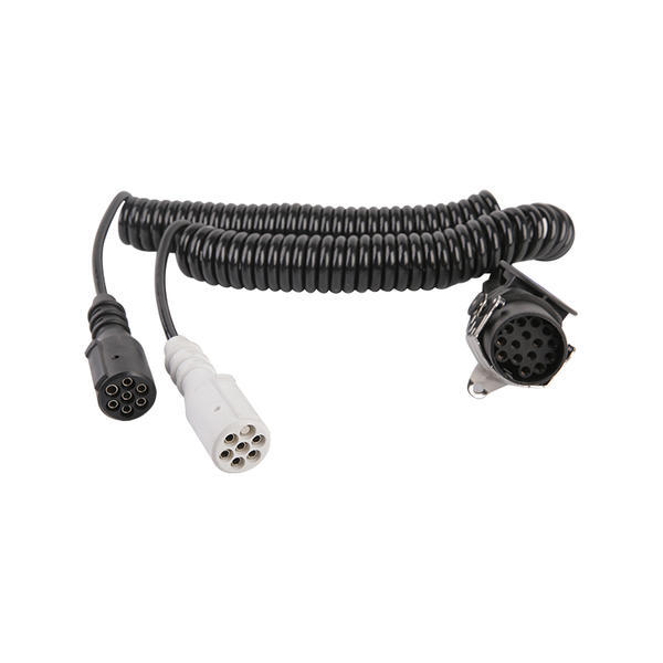 Kumparan spiral PU 7 Tiang, satu adalah colokan 15pin, dua lainnya adalah colokan plastik 24v, panjang kabel 1m,2m,3m..JH047-G