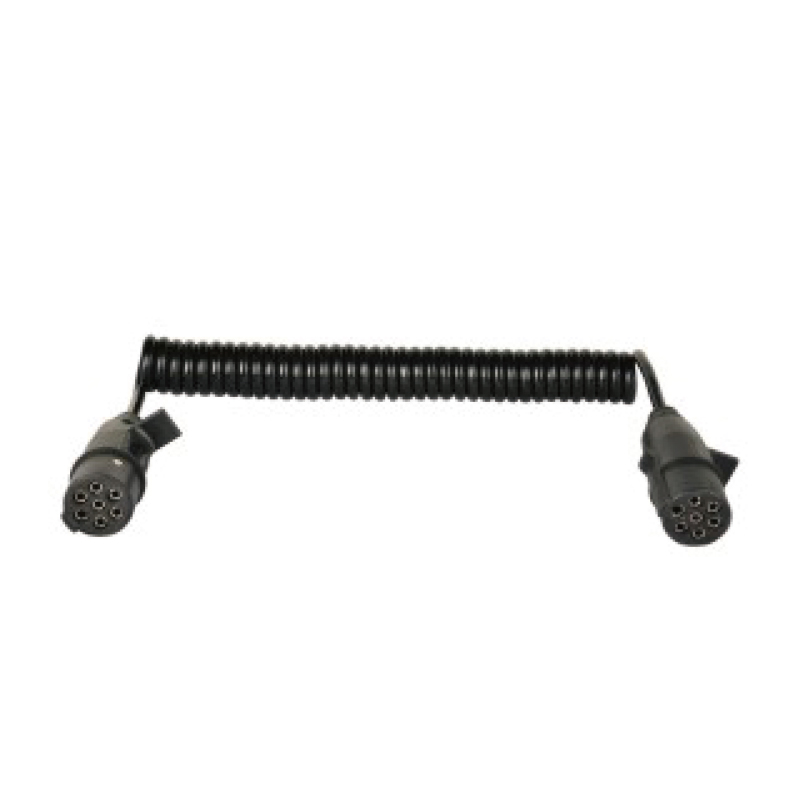 Kumparan Spiral PU 7 Tiang, 2 Colokan Plastik 24V, Tipe N, Panjang Kabel 1M,2M,3M.....JH016-C