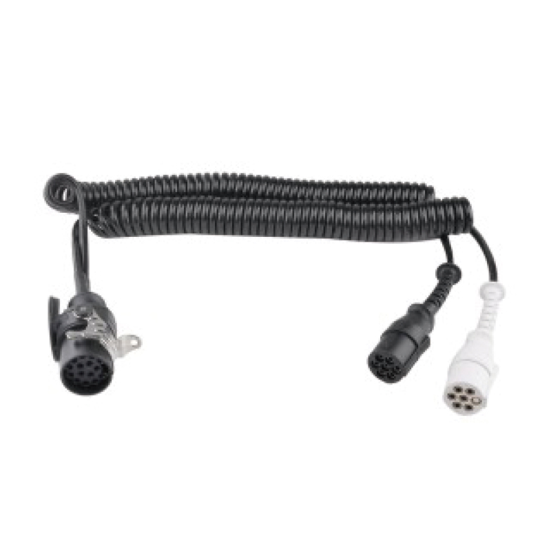 Kumparan spiral PU 7 Tiang, satu adalah 1 colokan 5pin, dua lainnya adalah colokan plastik 24v, panjang kabel 1 m,2m,3m...JH047-F
