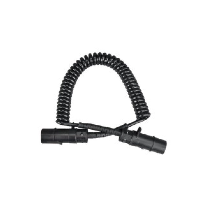 Kumparan Spiral PU 7 tiang, 2 colokan plastik hitam 24V; panjang kabel 1m 2m 3m.......JH082-B