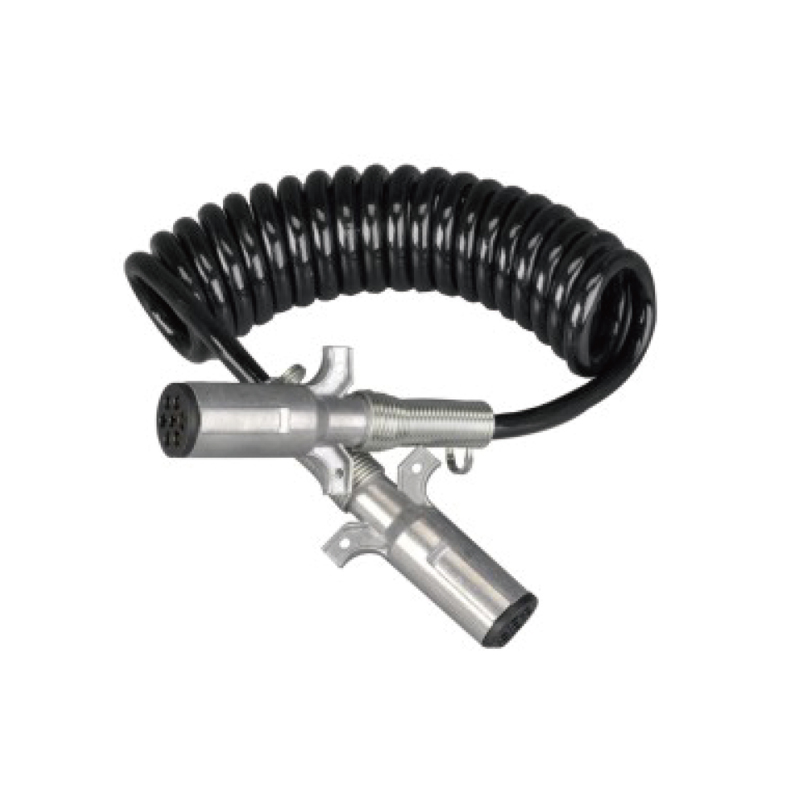 Kumparan Spiral Hitam dengan dua colokan logam 24V, jenis sekrup pin; panjang kabel 1m 2m 3m.......JH091-C