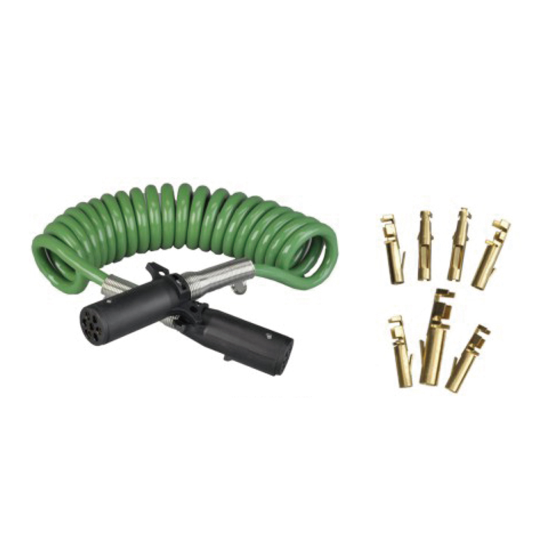 Kumparan Spiral Hijau dengan dua sumbat plastik 24V, tipe pin crimp; panjang kabel 1m 2m 3m......JH092-B